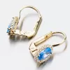 Zlaté náušnice s akvamarín 12-528