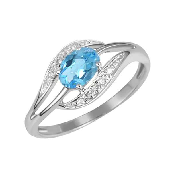 Zlatý prsteň s topazom a diamantmi GKW37898TPZ