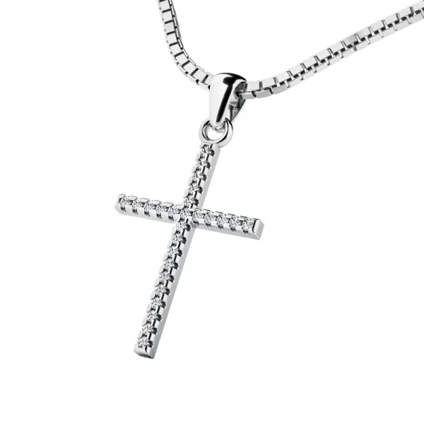 Zlatý kríž s diamantom 10946-B-DIA