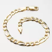 Strieborný náramok Figaro pozlátený CHRS-073-150-FLAT-AU