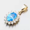 Zlatý prívesok s akvamarínom 13-345