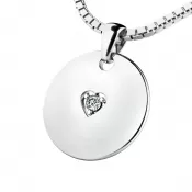 Okrúhly medailónik s briliantom 10949-B-DIA