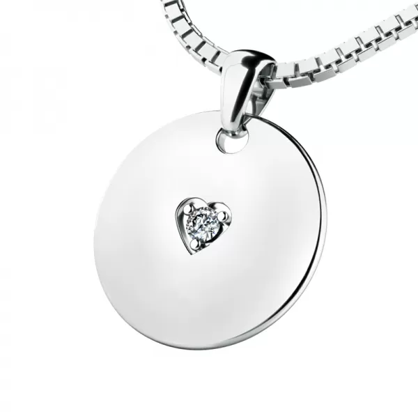 Okrúhly medailónik s briliantom 10949-B-DIA