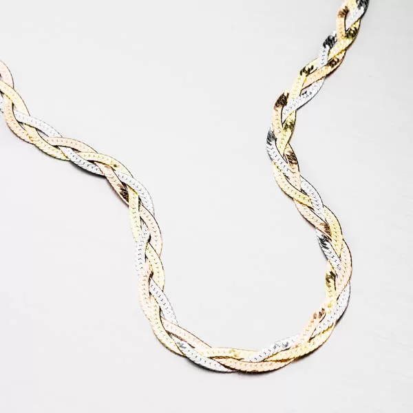 Strieborný pletený náhrdelník CHRS-02-040-3B3CRH