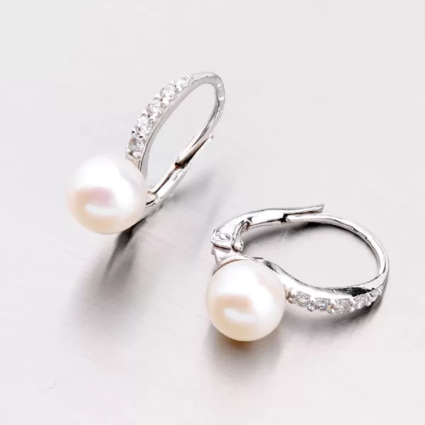 Dámske náušnice biele zlato 585 prírodné perly 42-32401