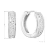 Strieborné náušnice kruhy so zirkónom v bielej farbe 11317.1