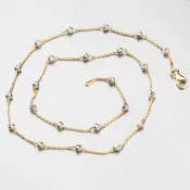 Strieborný náhrdelník s guličkami CHRS-ST-RN-C0001-YR-003