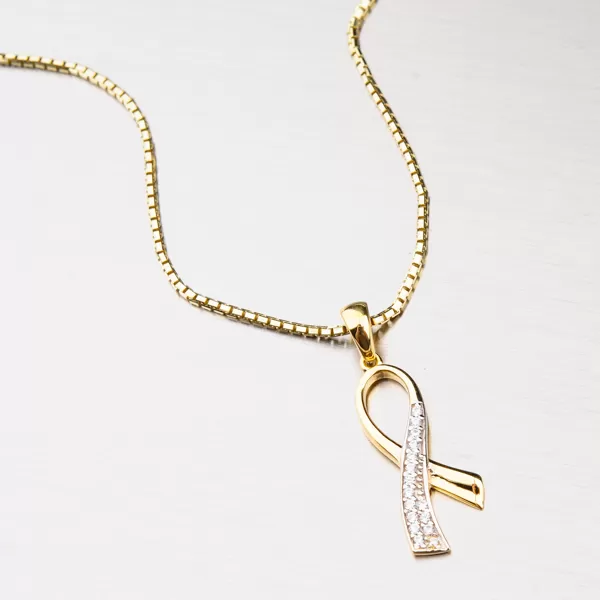 Zlatý prívesok so zirkónmi 43-21452