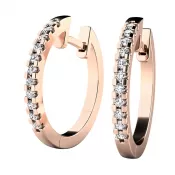 Dámske náušnice žlté zlato 585/1000 prírodný diamant 0,264 ct G/SI kruhy 10944-CV-DIA