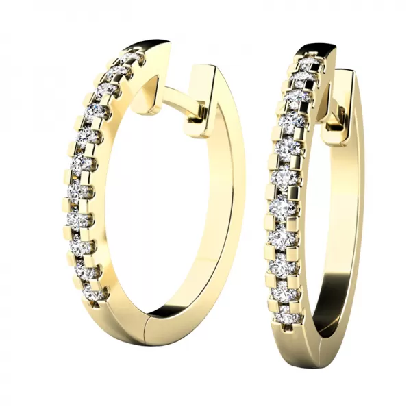 Dámske náušnice biele zlato 585/1000 prírodný diamant 0,264 ct G/SI kruhy 10944-B-DIA