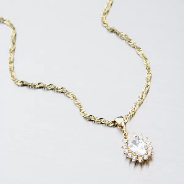 Zlatý prívesok so zirkónmi 13-347