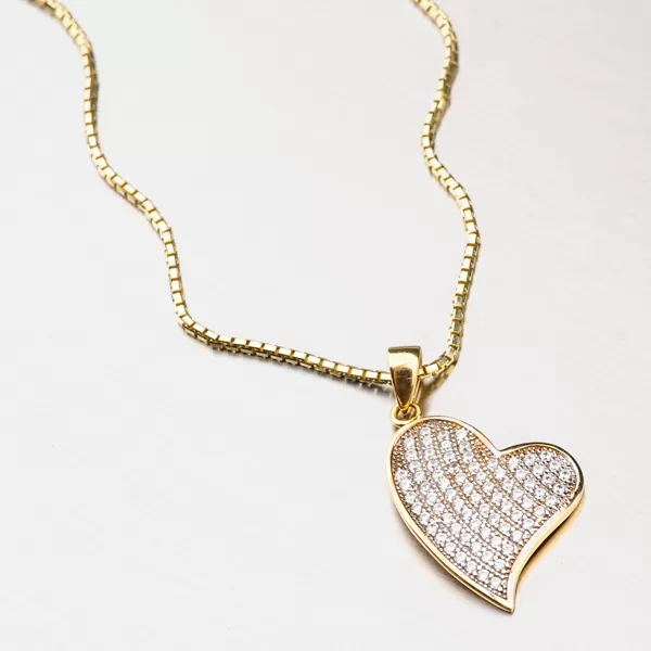 Zlaté srdce so zirkónmi 43-21657