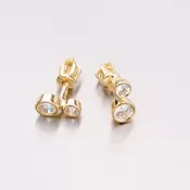 Dámske náušnice žlté zlato 585 zirkón 42-31657