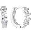 Strieborné náušnice kruhov so zirkónom v bielej farbe 11241.1