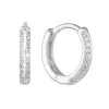 Strieborné náušnice kruhy so zirkónom v bielej farbe 11253.1