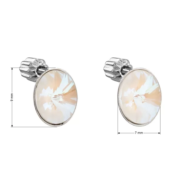 Strieborné náušnice pecka s kryštálmi Swarovski biely ovál 31274.4 light grey delite