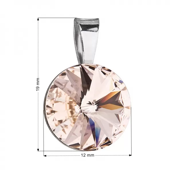 Strieborný prívesok s Swarovski Brown Round Rounds 34112.3