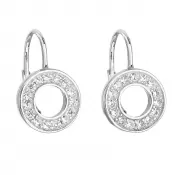 Strieborné náušnice visiace so zirkónom v bielej farbe 11184.1