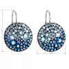 Strieborné náušnice visiace s kryštálmi Swarovski modré okrúhle 31161.3 blue style
