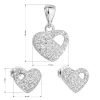 Sada šperkov so zirkónom náušnice a prívesok biele srdce 19021.1