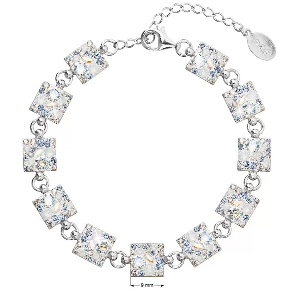 Strieborný náramok so Swarovski kryštálmi modrý 33047.3 light sapphire