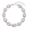 Strieborný náramok so Swarovski kryštálmi ružový 33047.3