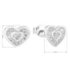 Strieborné náušnice pecka so zirkónom biele srdce 11025.1
