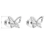 Strieborné náušnice pecka so zirkónom biely motýľ 11036.1