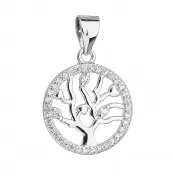 Strieborný prívesok so zirkónmi v bielej farbe strom života 14003.1