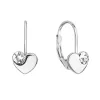 Strieborné visiace náušnice so Swarovski kryštálmi srdiečka 31299.1 biele