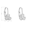 Strieborné náušnice visiace so zirkónom biely trojlístok 11209.1