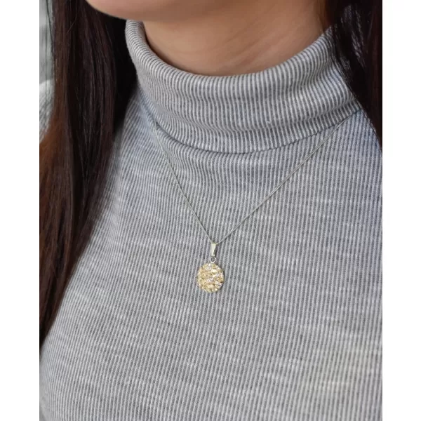 Strieborný prívesok s kryštálmi Swarovski zlatý okrúhly 34225.5 gold