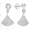 Strieborné náušnice visiace so zirkónom v bielej farbe 11278.1
