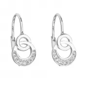Strieborné náušnice visiace so zirkónom v bielej farbe 11180.1