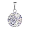 Strieborný prívesok s kryštálmi Swarovski fialový okrúhly 34225.3 violet