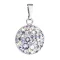 Strieborný prívesok s kryštálmi Swarovski fialový okrúhly 34225.3 violet