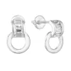 Strieborné visiace náušnice so zirkónom v bielej farbe 11257.1