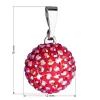 Strieborný prívesok s kryštálmi červený okrúhly 734080.4