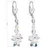 Strieborné náušnice visiace s kryštálmi Swarovski AB efekt strapec 31245.2