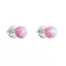 Strieborné náušnice kôstky so syntetickým opálom ružové okrúhle 11246.3