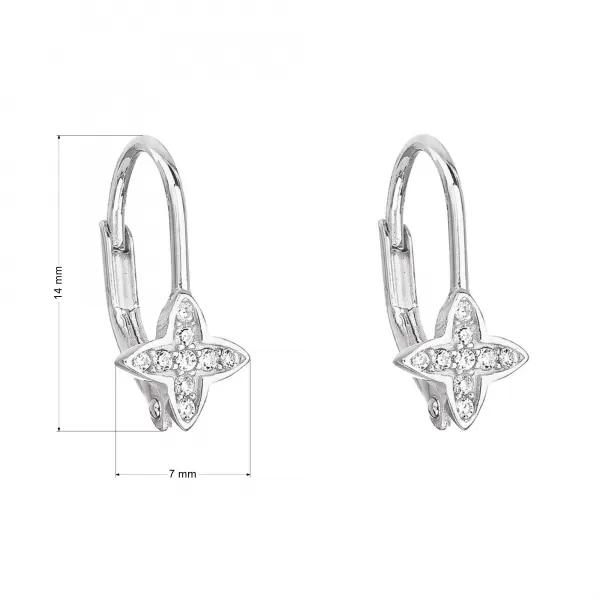 Strieborné náušnice visiace so zirkónom biela hviezdička 11208.1