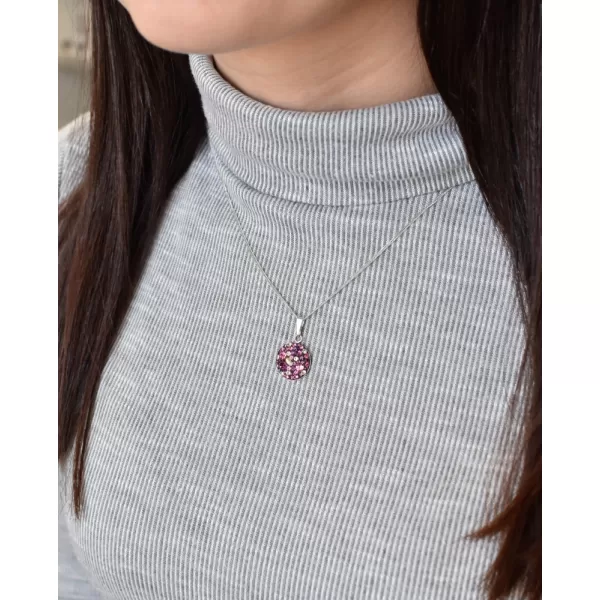 Strieborný prívesok s kryštálmi Swarovski fialový okrúhly 34225.3 ametyst