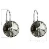 Strieborné náušnice visiace s kryštálmi Swarovski sivé okrúhle 31106.3