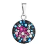 Strieborný prívesok s kryštálmi Swarovski mix farieb okrúhly 34225.3 galaxy