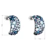 Strieborné náušnice visiace s kryštálmi Swarovski modré polkruh 31164.3 blue style