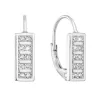 Strieborné náušnice visiace so zirkónom biely obdĺžnik 11220.1