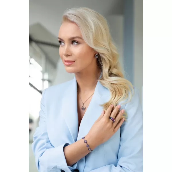 Strieborný náramok so Swarovski kryštálmi mix farieb 33048.4 galaxy