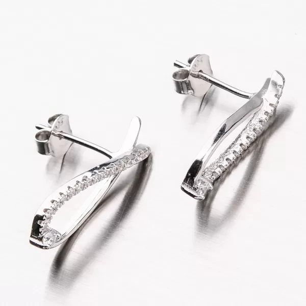 Náušnice kôstky so zirkónmi UPST-121879