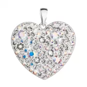 Strieborný prívesok s kryštálmi Swarovski ab efekt srdca 34243.2