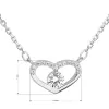 Strieborný náhrdelník so zirkónom biele srdce 12008.1